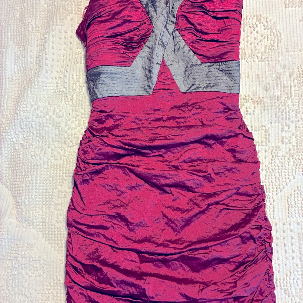 BCBGMaxAzria Pink and Gray Mini Dress
